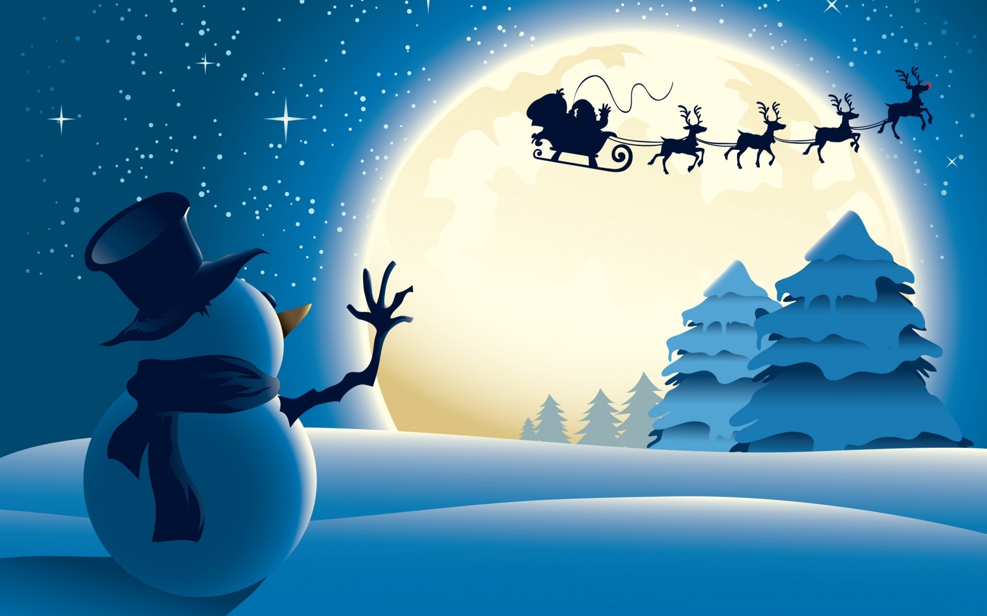 christmas moon illustration winter ball-shaped spherical snow planet midnight graphic snowflake cold nature reindeer 2015 christmas snowman