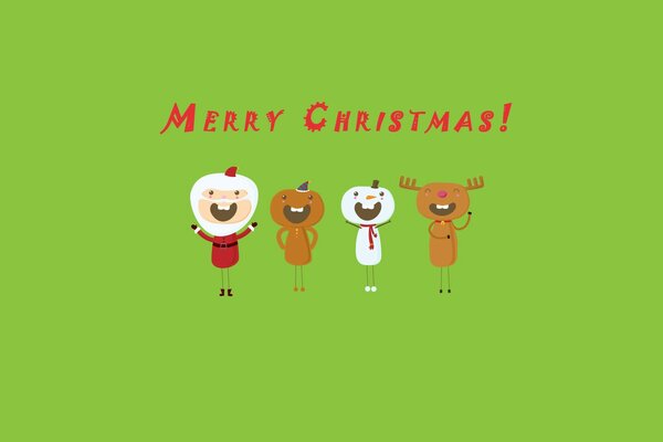 Cartoon Greeting Merry Christmas