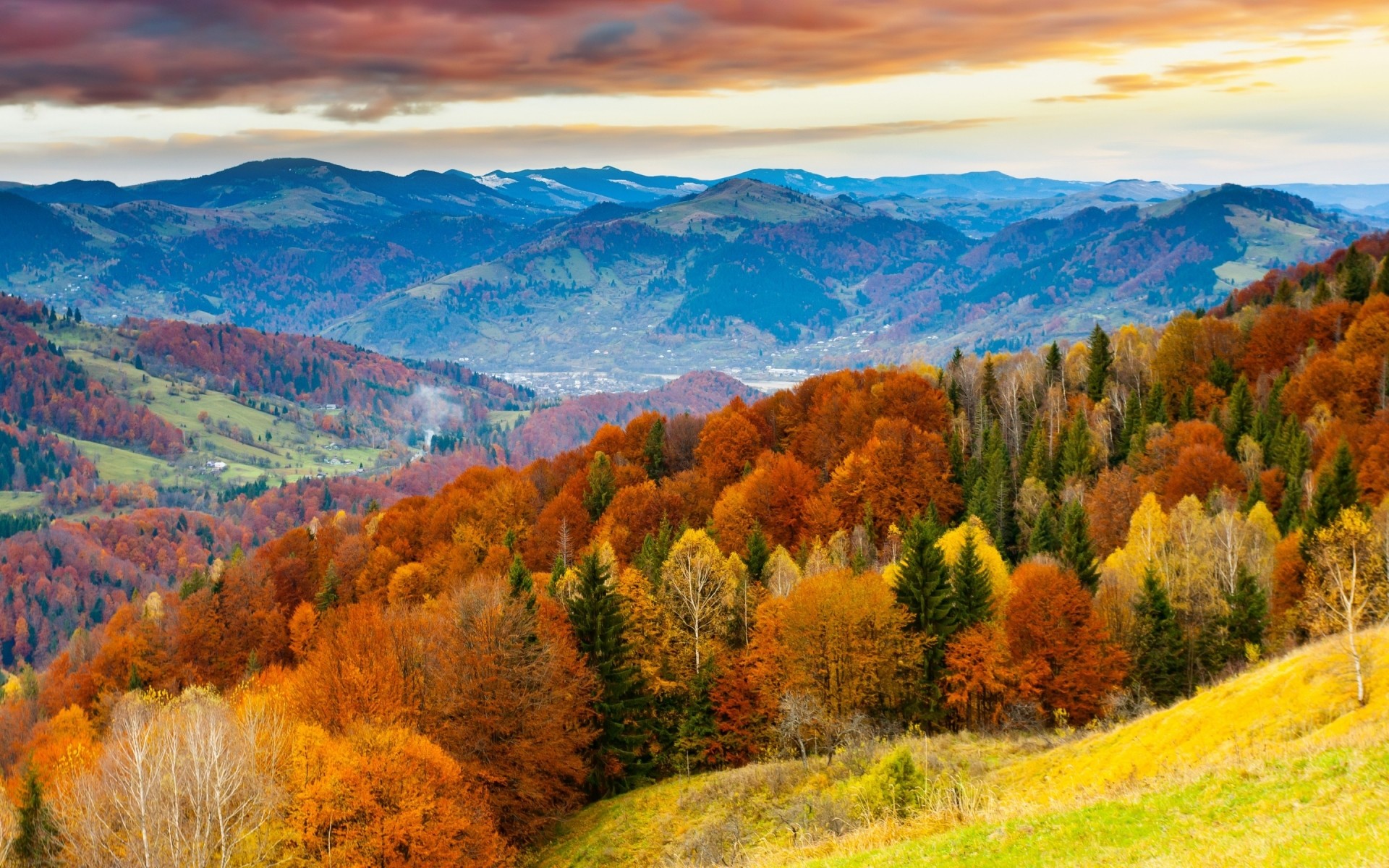 paisaje paisaje otoño naturaleza montañas escénico al aire libre árbol viajes cielo paisaje madera valle parque espectáculo puesta de sol amanecer bosque montañas