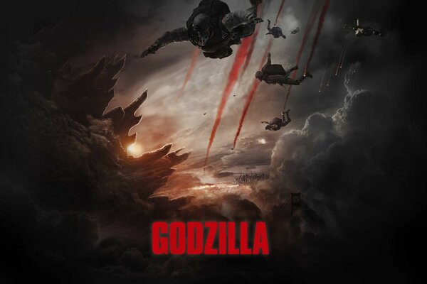 Salvapantallas oscuro de la película godzilla