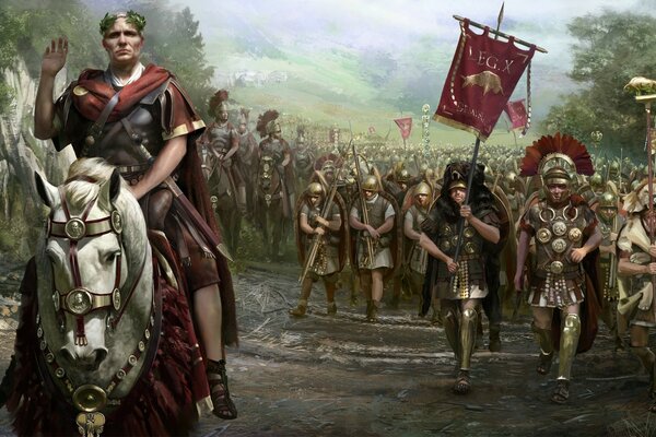 The Roman army on a military campaign