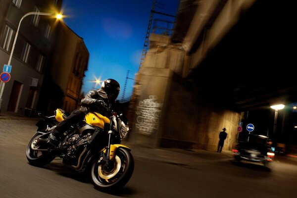 Sport bike maneuvers streets power drive biker