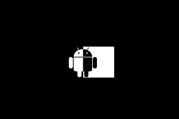 Monochrome vector symbol of android