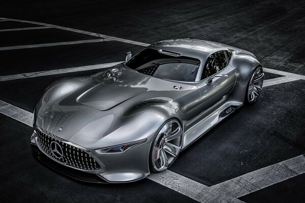 Mercedes concept in silver color