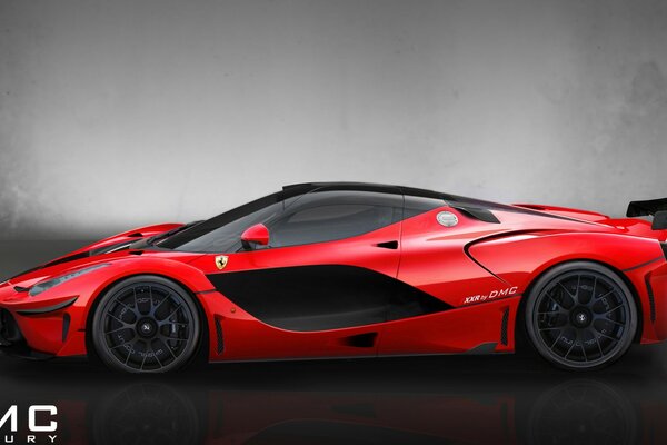 Voiture de course futuriste rouge