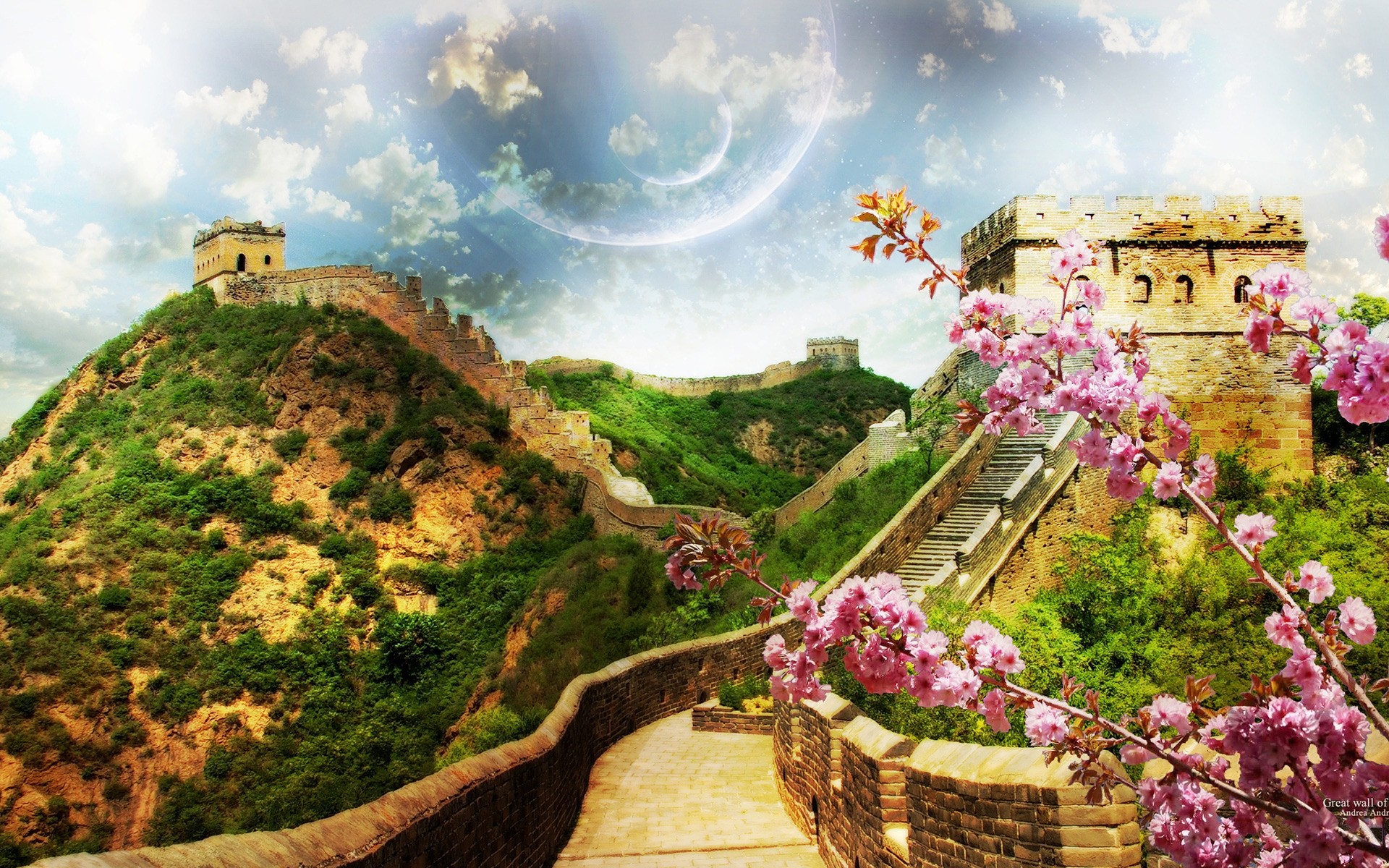 china architecture travel building tourism castle hill sky landmark landscape old ancient scenic town outdoors sight tree fortress nature mountain cherry blossom