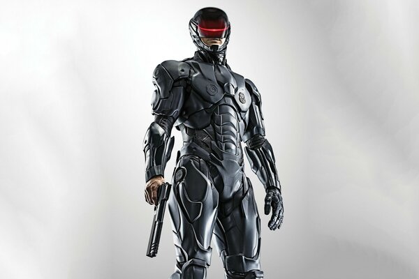 Robocop from the movie on a white background