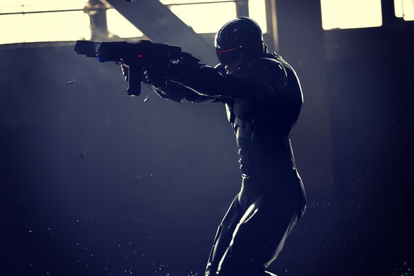 Robocop shoots in the dark