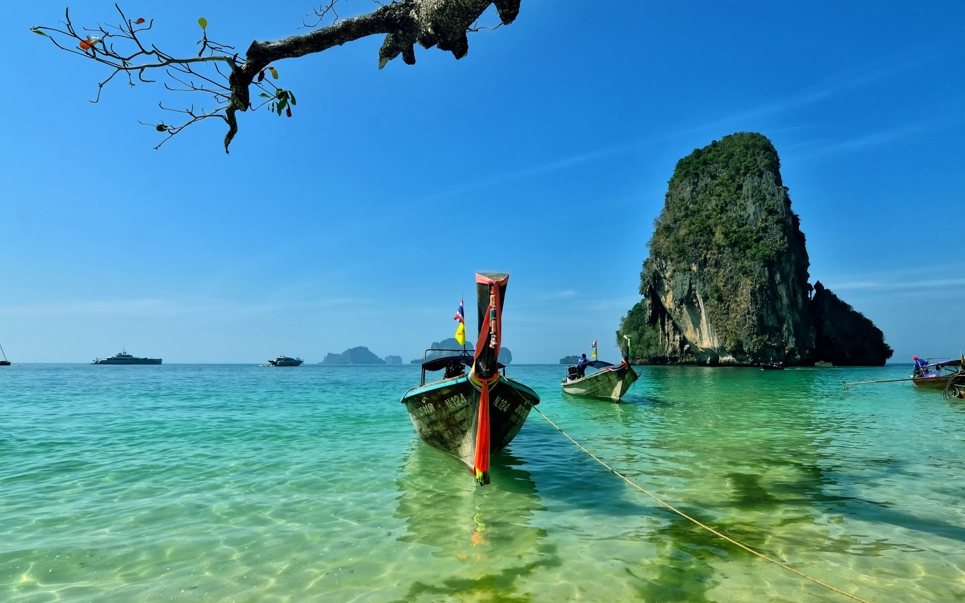 andere städte wasser reisen strand tropisch insel ozean meer meer sommer türkis urlaub urlaub sand bucht exotisch himmel lagune idylle natur railay beach krabi thailand landschaft