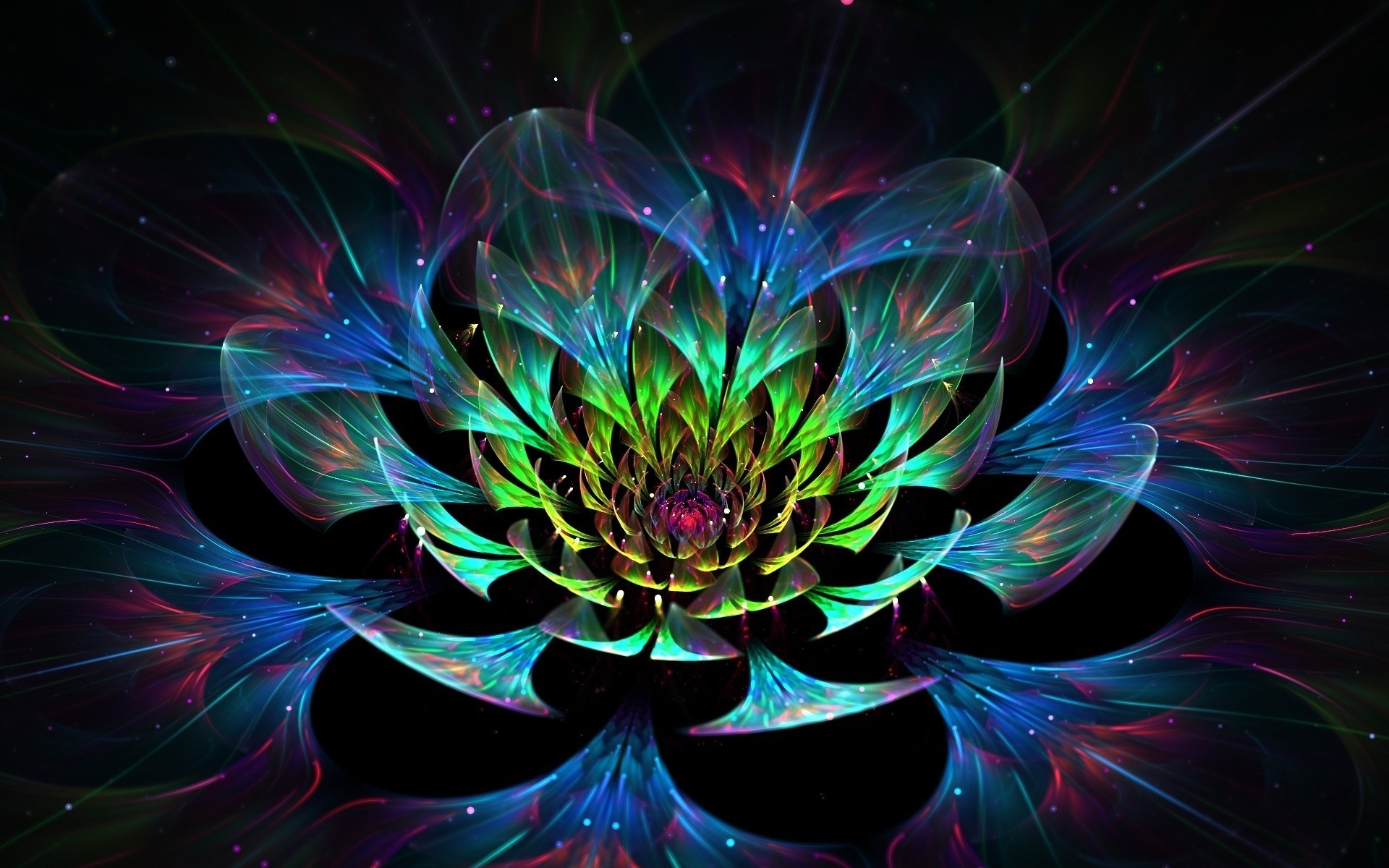 flores abstrato fractal design padrão dinâmico papel de parede textura chama energia ação onda luz gráfico elemento fundo cor fantasia desktop arte movimento lótus pétalas de lótus