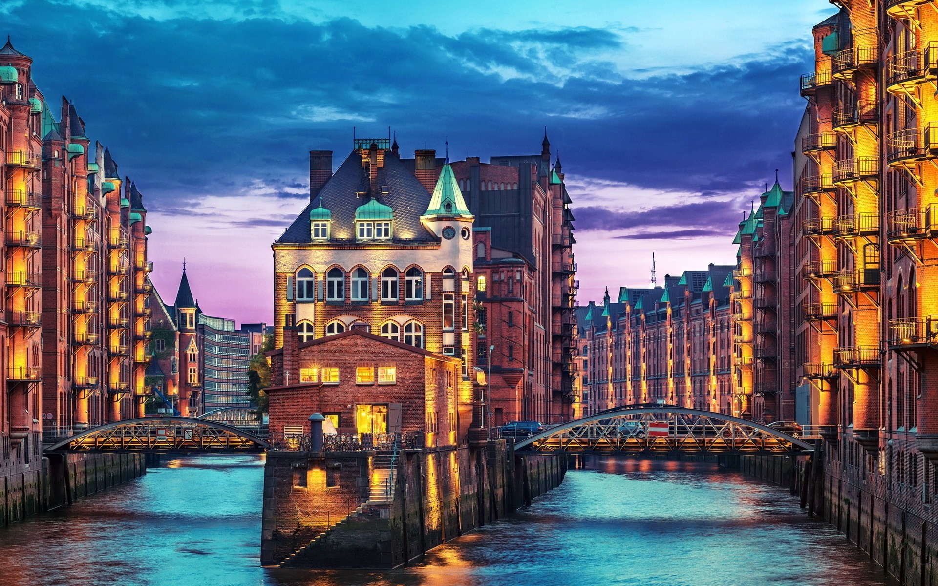 deutschland haus reisen architektur stadt wasser dämmerung sonnenuntergang brücke himmel tourismus abend reflexion fluss sehenswürdigkeit stadt im freien städtisch schauspiel kanal hamburg gebäude