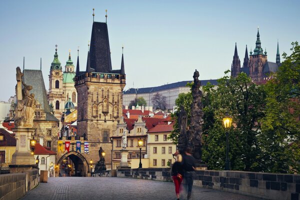 Gothic style architecture in the evening