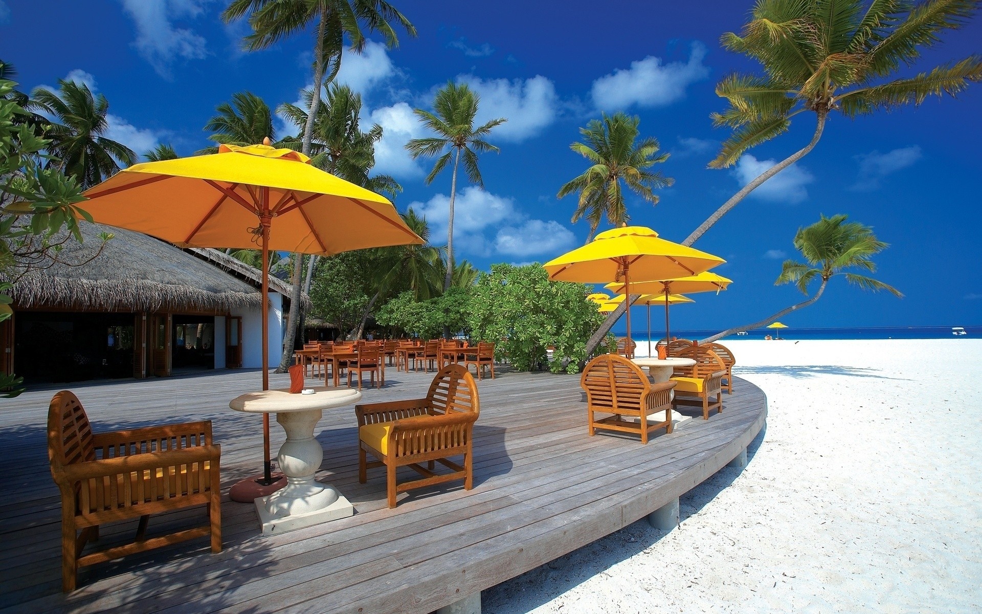 été parapluie resort chaise tropical auvent voyage plage palm hôtel détente exotique vacances mer île océan paradis sable loisirs terrasse restaurant mer paysage