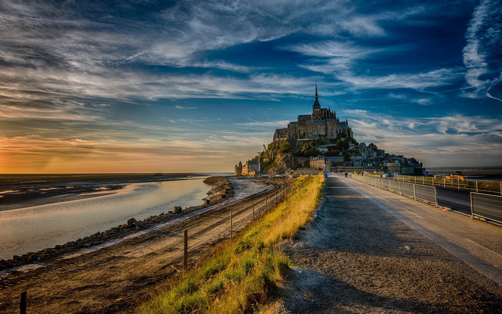 france travel sky sunset water dusk landscape outdoors sea evening beach architecture seashore dawn road island