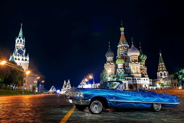 Rare car on red square