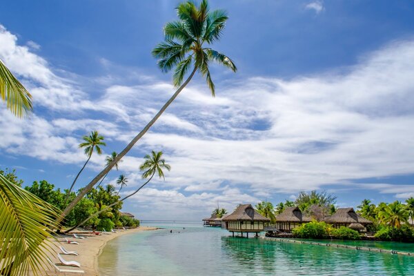 Exotischer Strand und Unterkunft