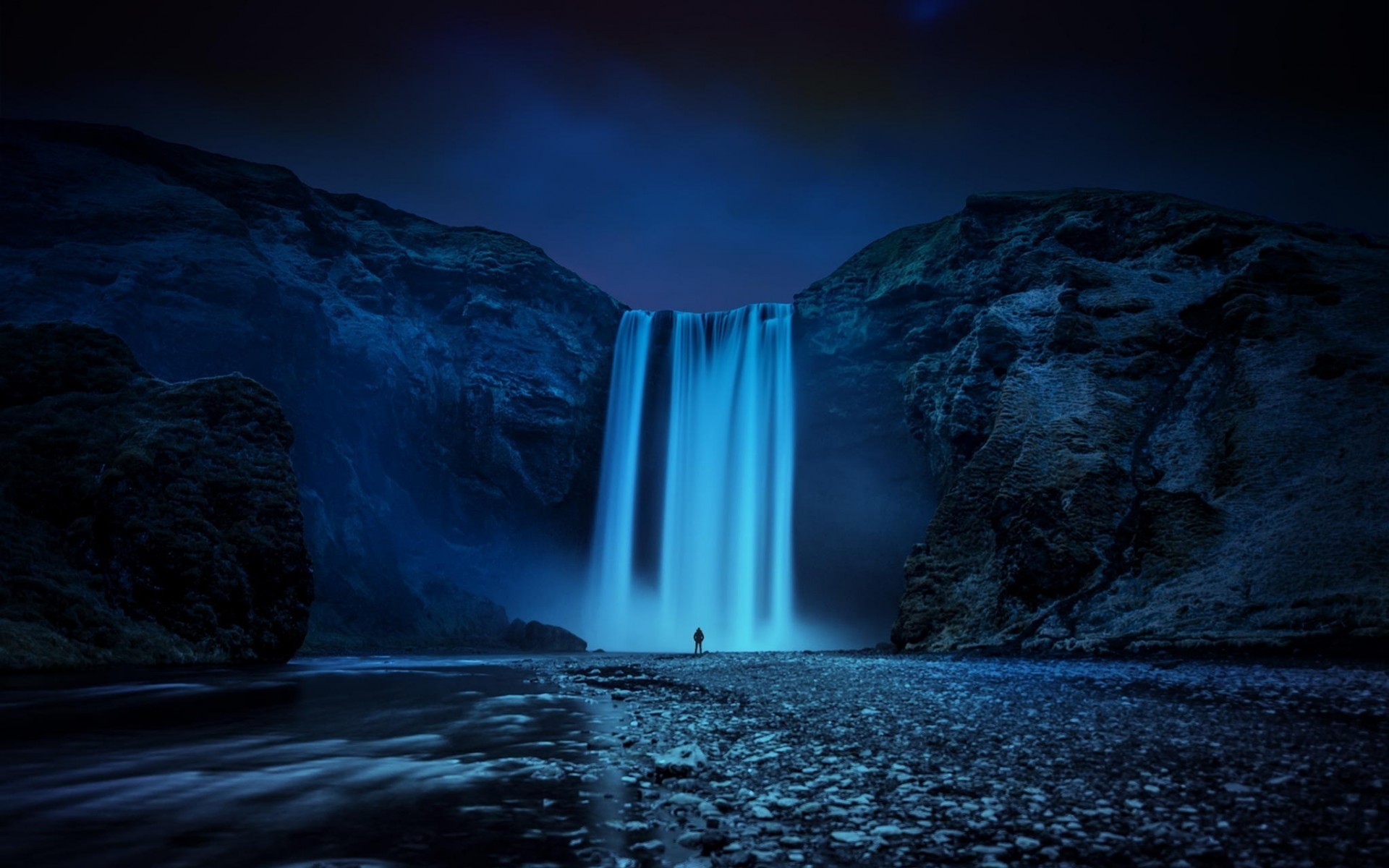 otras ciudades agua río cascada viajes tarde naturaleza cielo puesta de sol paisaje fotografía al aire libre movimiento luna luz amanecer anochecer reflexión islandia rocas cascada skaugafoss