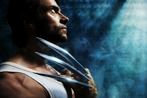 Wolverine қабырғадағы люменге қарайды