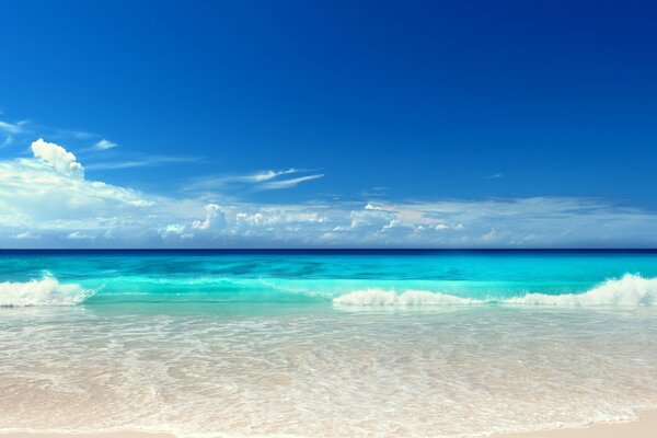 Paesaggio tropicale estivo di acqua e sabbia