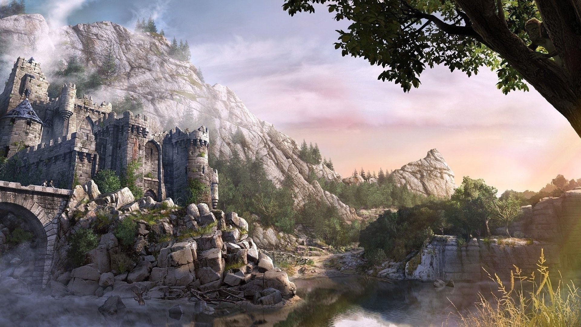 замки путешествия на открытом воздухе пейзаж природа рок дерево небо горы воды камень живописный