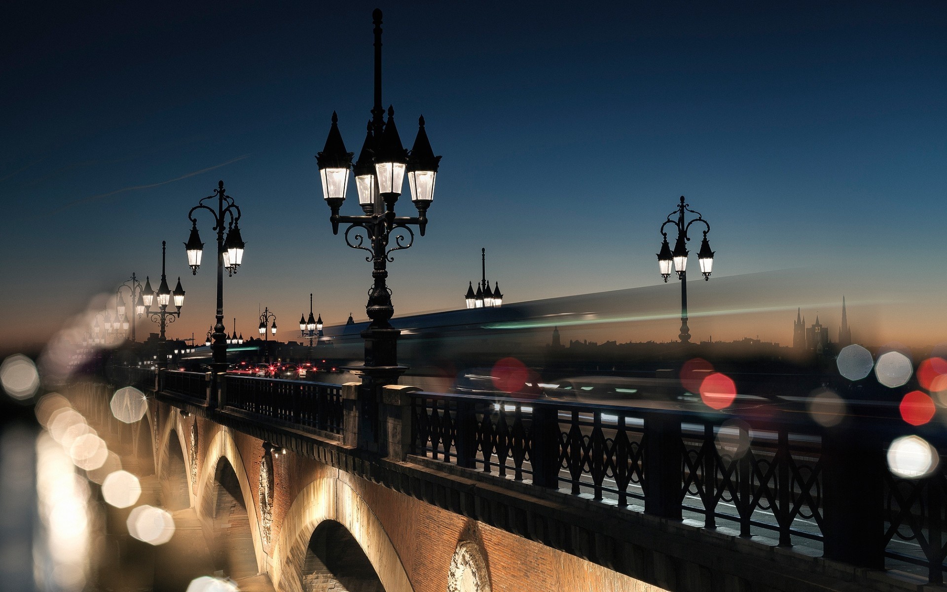 france sunset bridge travel city dusk evening architecture sky water light river outdoors street building urban dawn landscape bordeaux