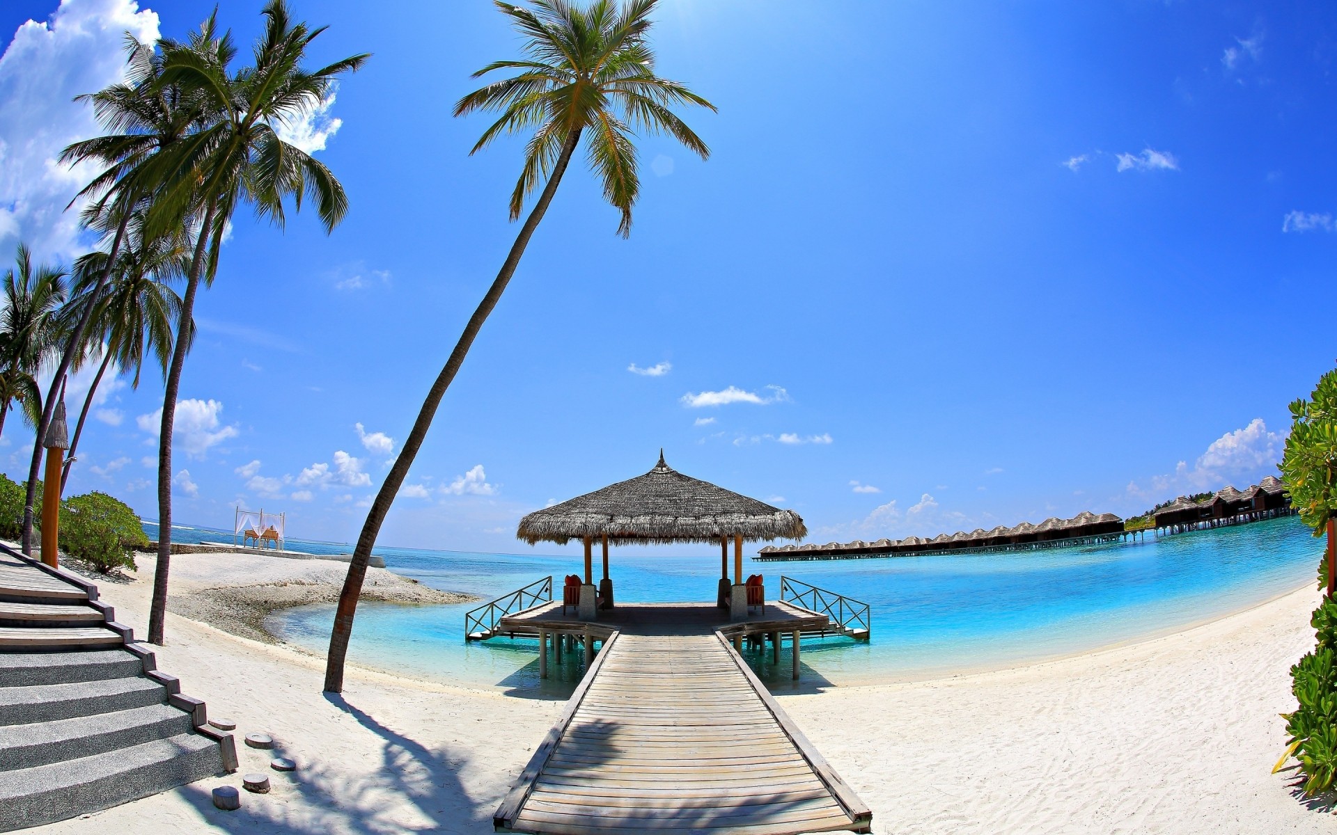 sommer tropisch strand sand entspannung resort exotisch reisen idylle urlaub meer türkis ozean wasser insel sonne palmen urlaub paradies landschaft