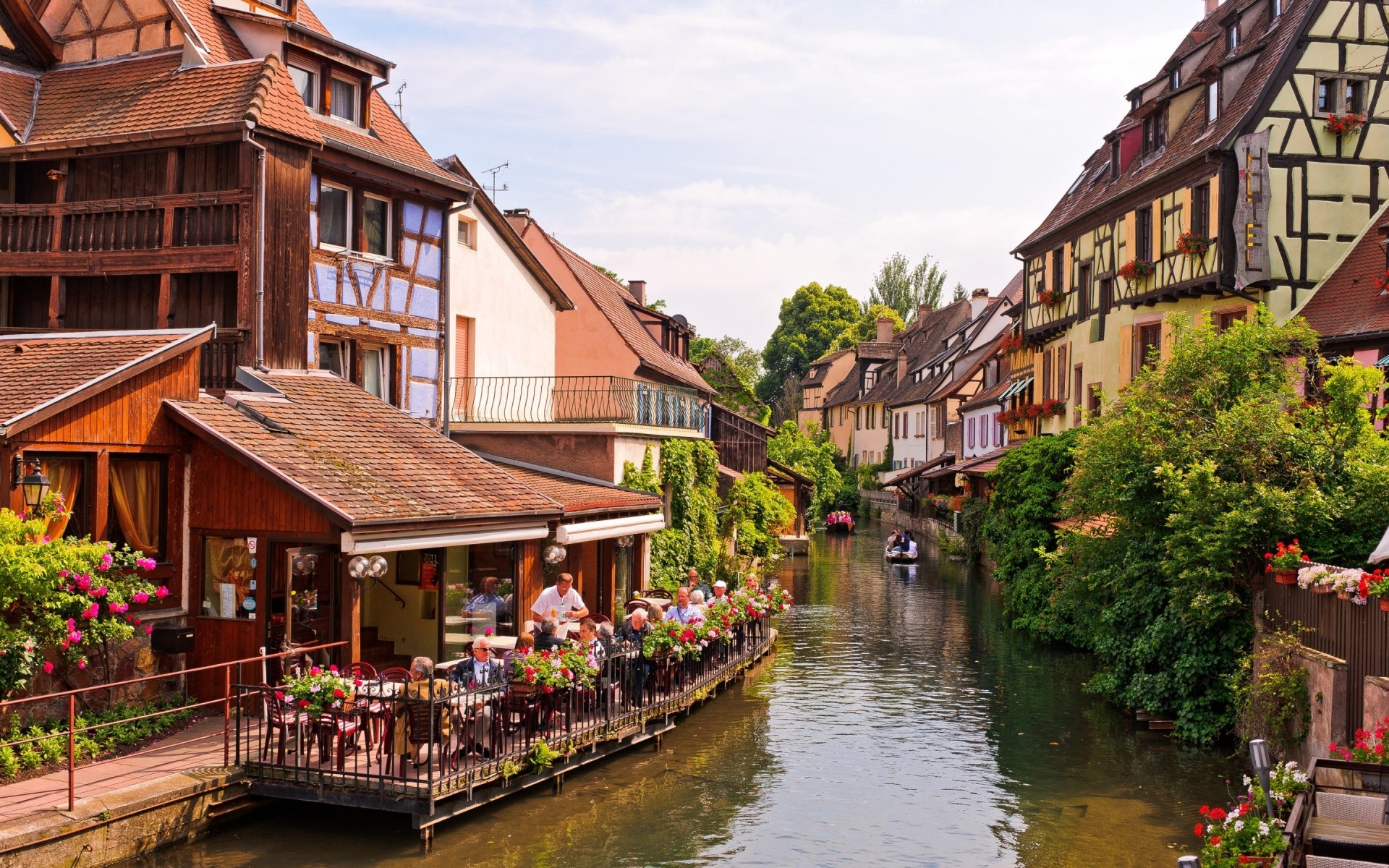 france architecture house travel building tourism town canal water street city river traditional old outdoors tourist vacation urban colmar alsace landscape