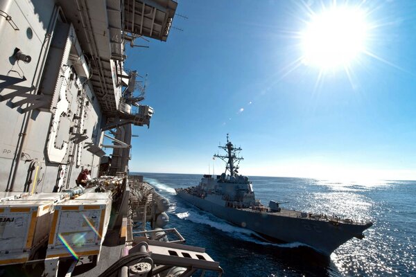 An unusual angle from a warship