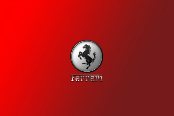 Ferrari-Firmenlogo auf rotem Grund