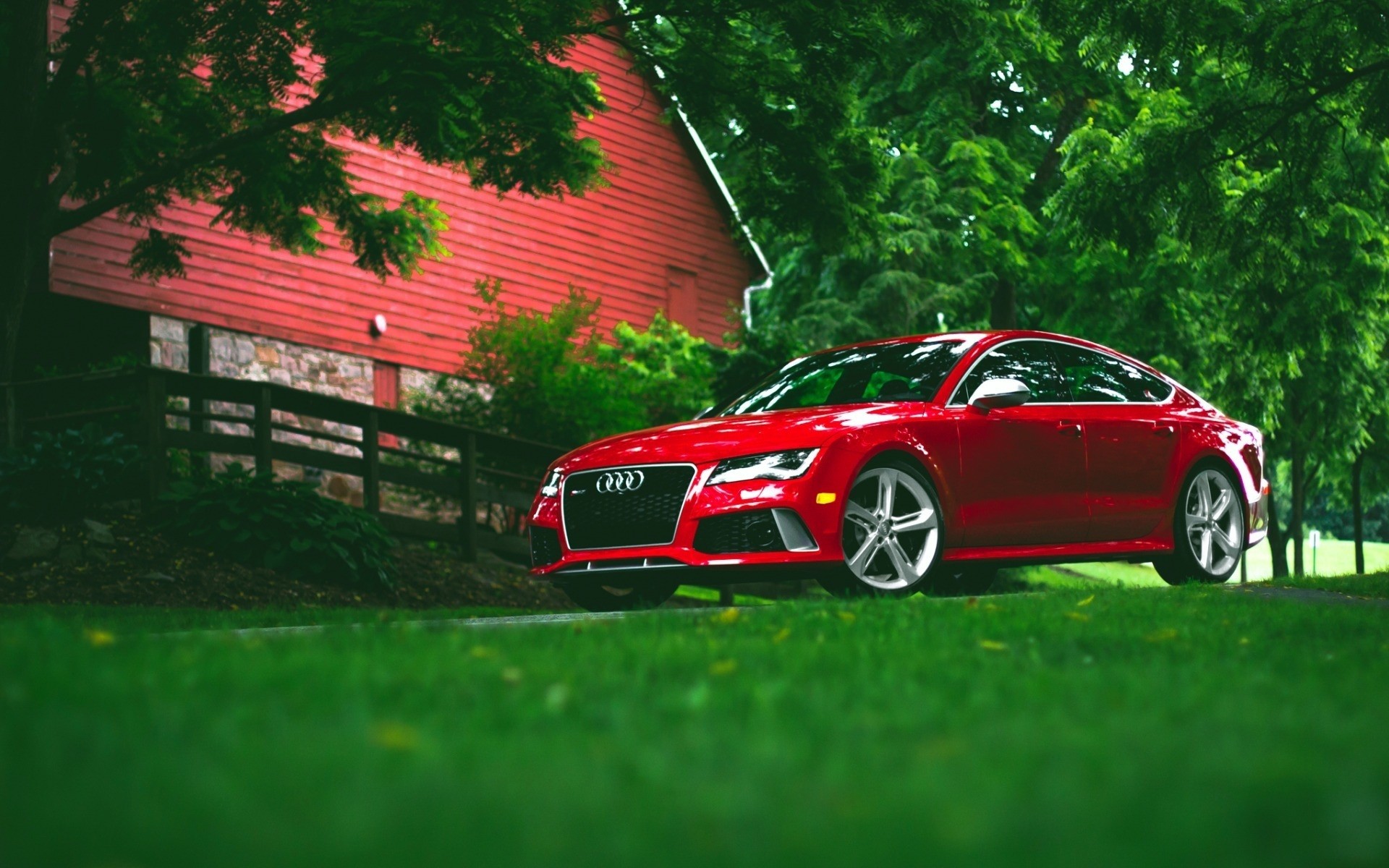 audi coche coche ruedas al aire libre rojo rs7