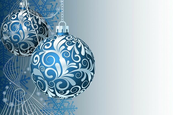 Blue balls with silver ornament