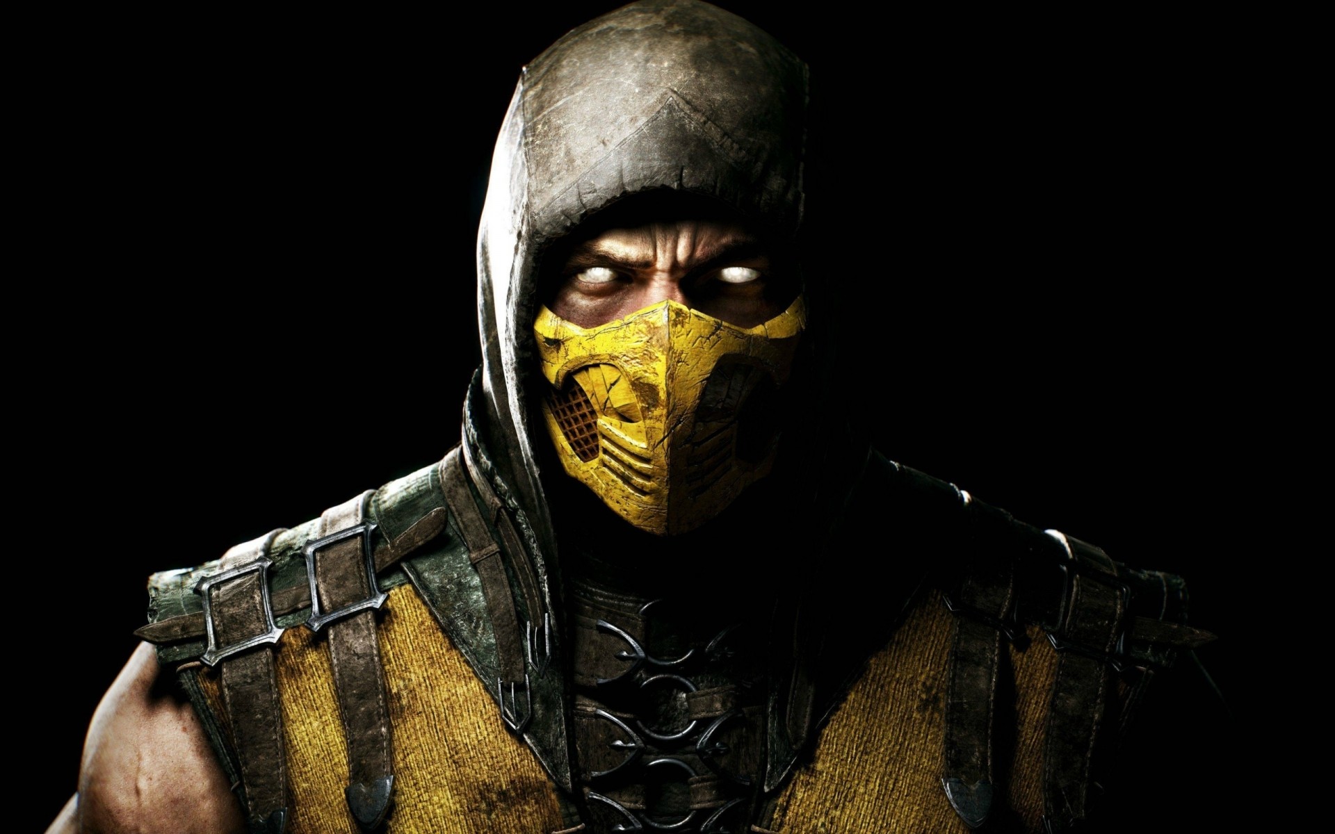 other games guerra máscara homem retrato sozinho capacete armas guerreiro adulto escuro horror militar perigo cara medo mortal kombat amarelo escorpião