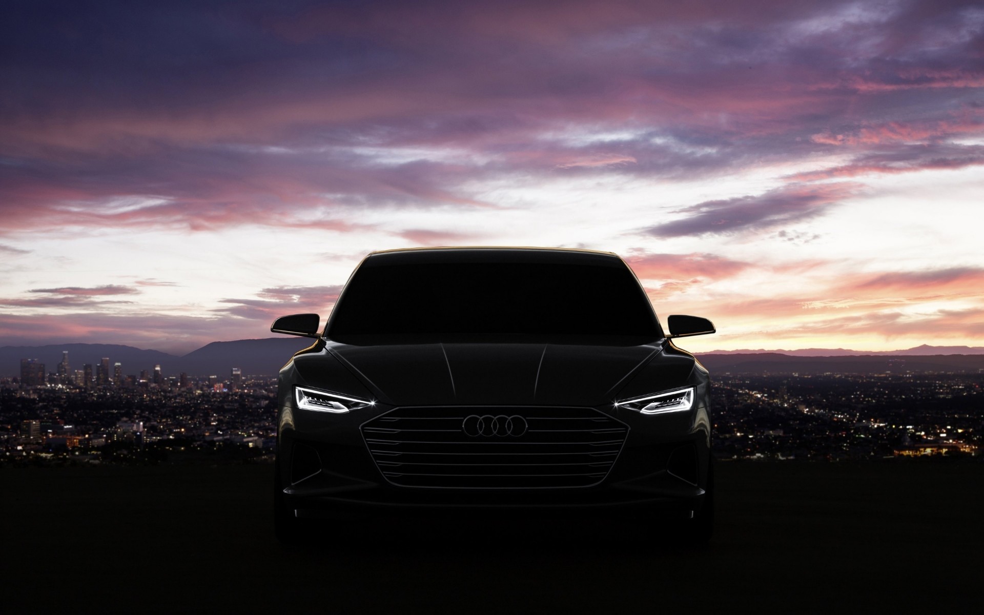 audi car vehicle sunset pavement hurry transportation system blacktop noon landscape asphalt road audi concept