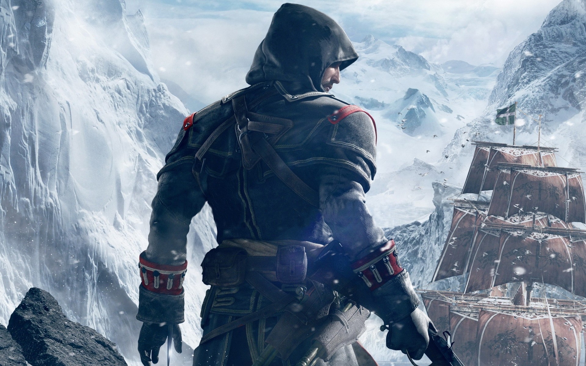 assassin s creed snow winter ice cold mountain exploration danger vehicle one climb adventure assassins creed rogue