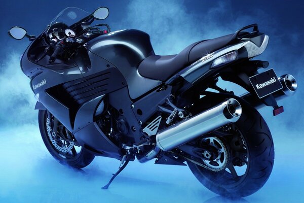 Beautiful motorcycle on a blue background