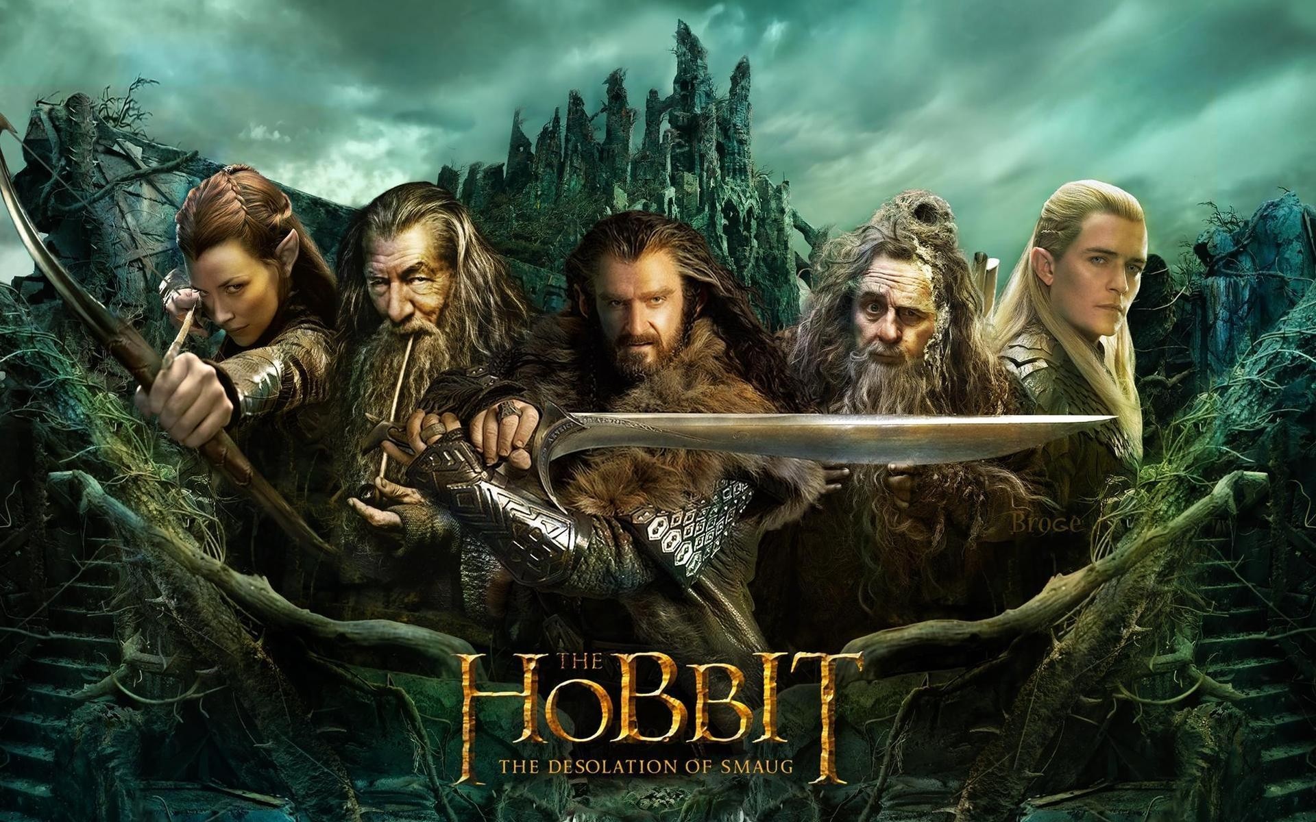 films femme homme adulte art groupe smaug wasteland evangeline lilly tauriel orlando bloom legolas ian mckellen gandalf grey richard armitage thorin duboschit sylvester mccoy radagast le hobbit