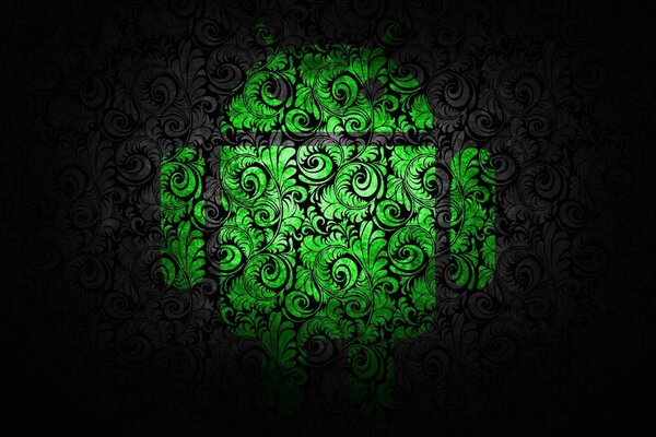 Image de bureau vert sur noir