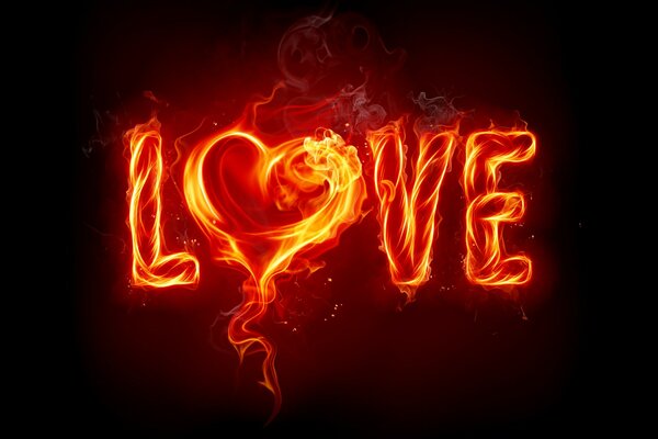 The word love in English is from a blazing fire