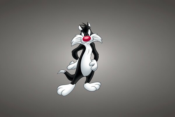 Sylvester the cat from the cartoon with a canary