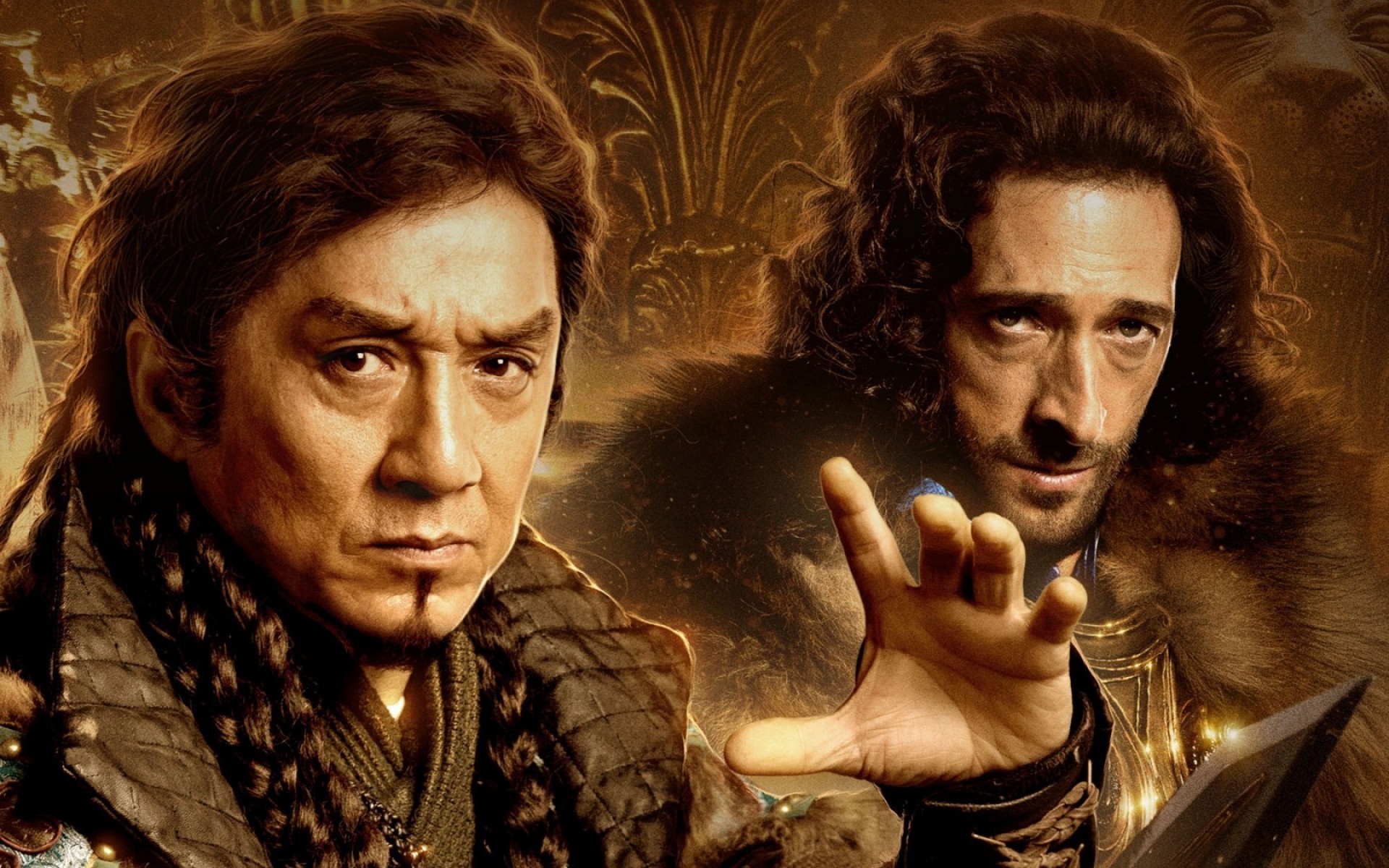 filme porträt erwachsener ein mann tragen anführer drachenklinge jackie chan adrian brody