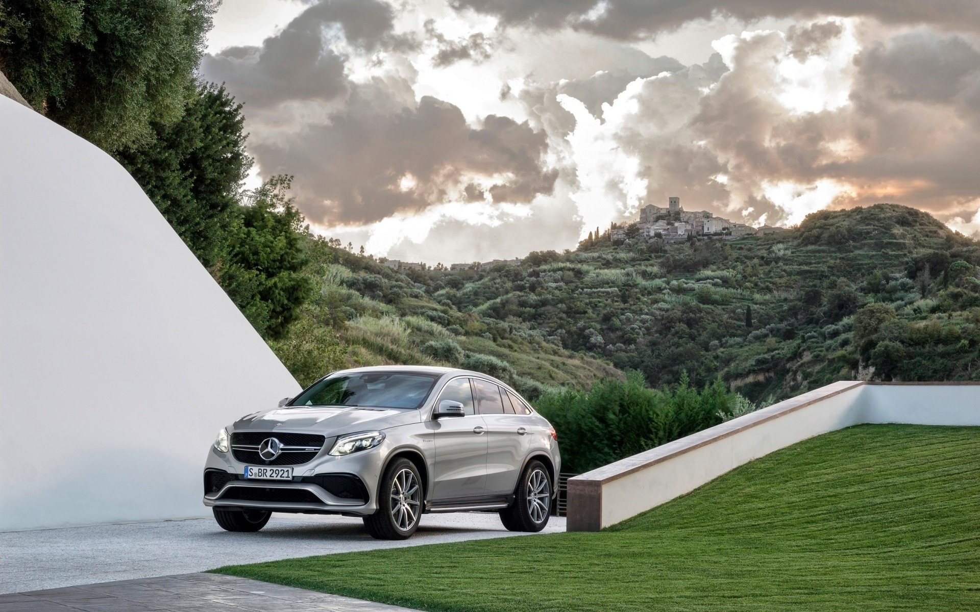 mercedes-benz car landscape vehicle travel grass road mercedes gle