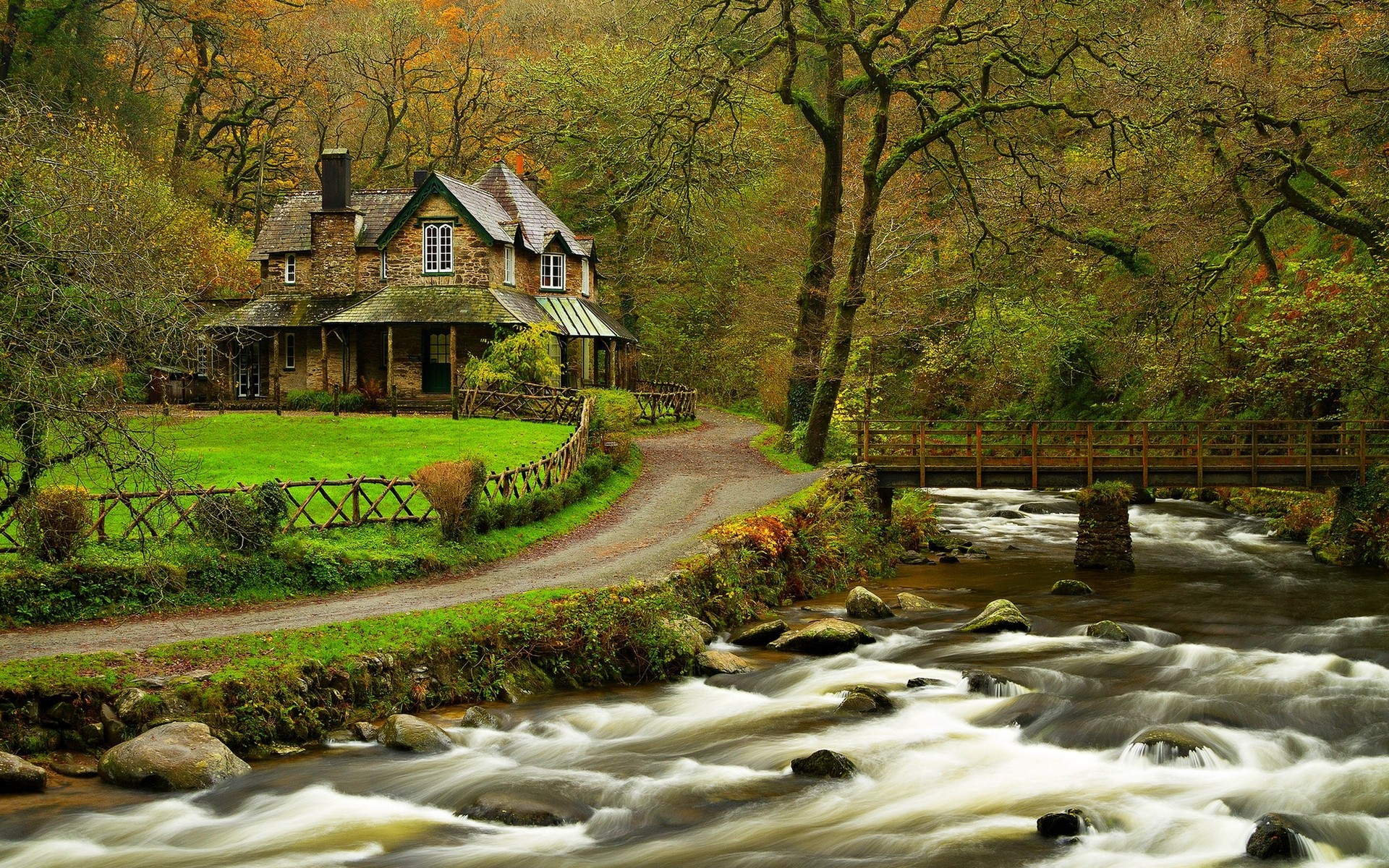 paesaggio di legno autunno natura albero di acqua paesaggio fiume casa foglia di viaggio parco all aperto rurale giardino scenic alberi