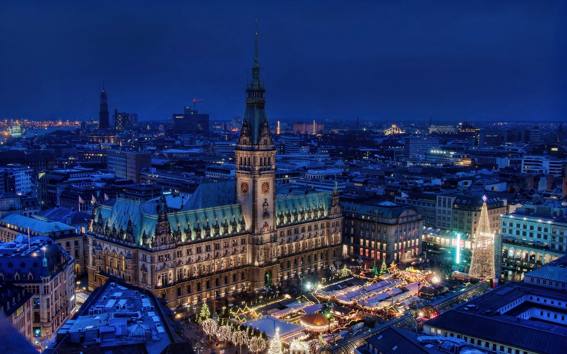 germany city architecture cityscape travel urban dusk skyline building evening sight sky illuminated tower river landmark sunset town church outdoors hamburg night