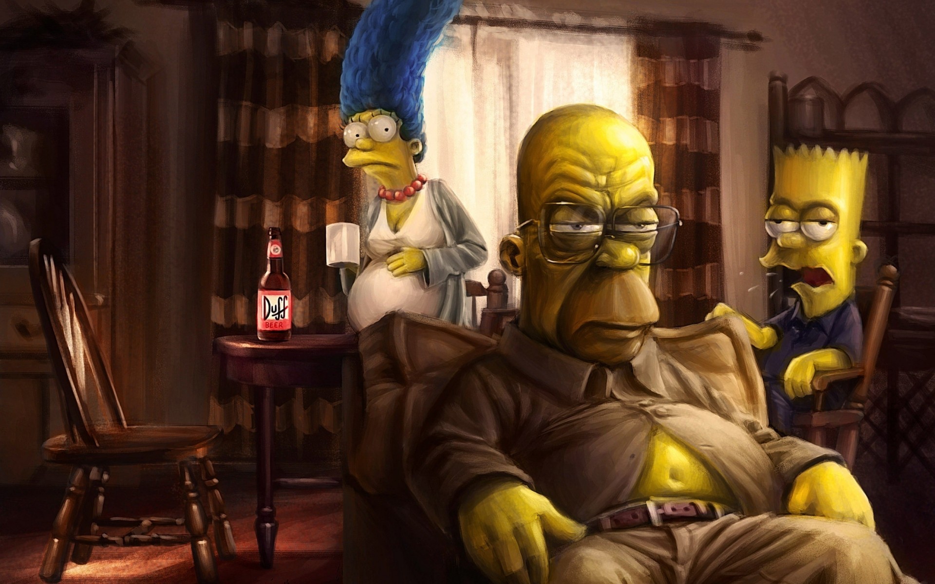 seriale telewizyjne dorosły jeden kryty człowiek nosić meble miejsce pokój simpsonowie homer marge bart