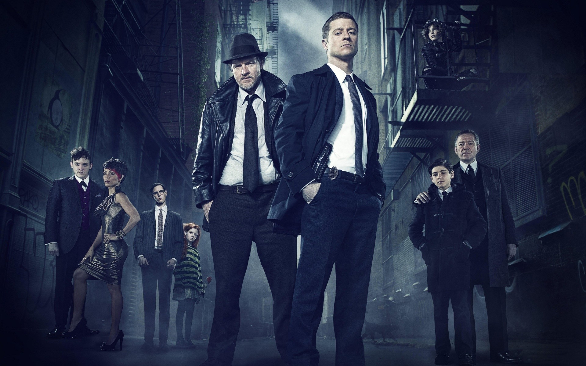 serie tv gruppo adulto uomo indossare vestito film musica gotham