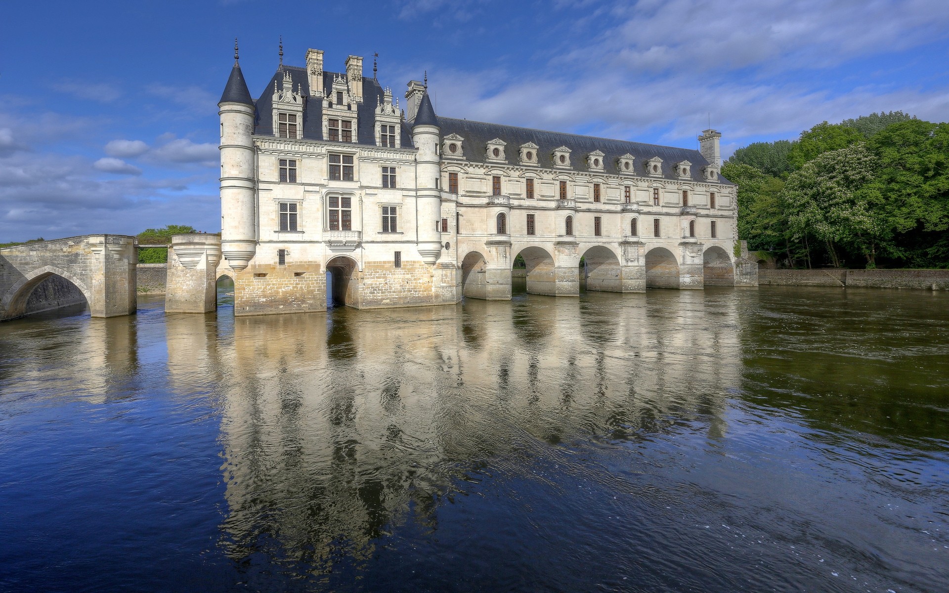 france architecture travel water gothic castle old sky river building outdoors reflection tourism ancient summer chateau