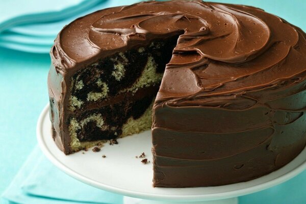 甜蜜的，美丽的，巧克力蛋糕