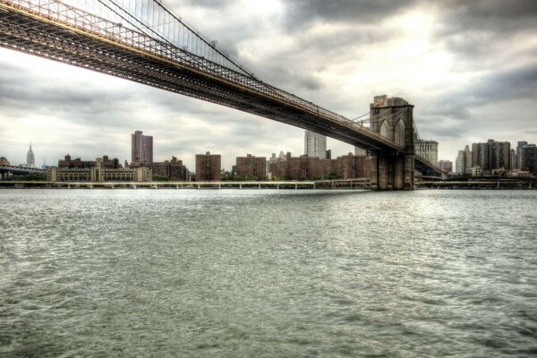 Bridge to the city across the river