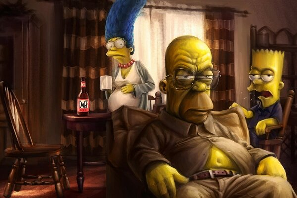 Portrait of The Simpsons series painting