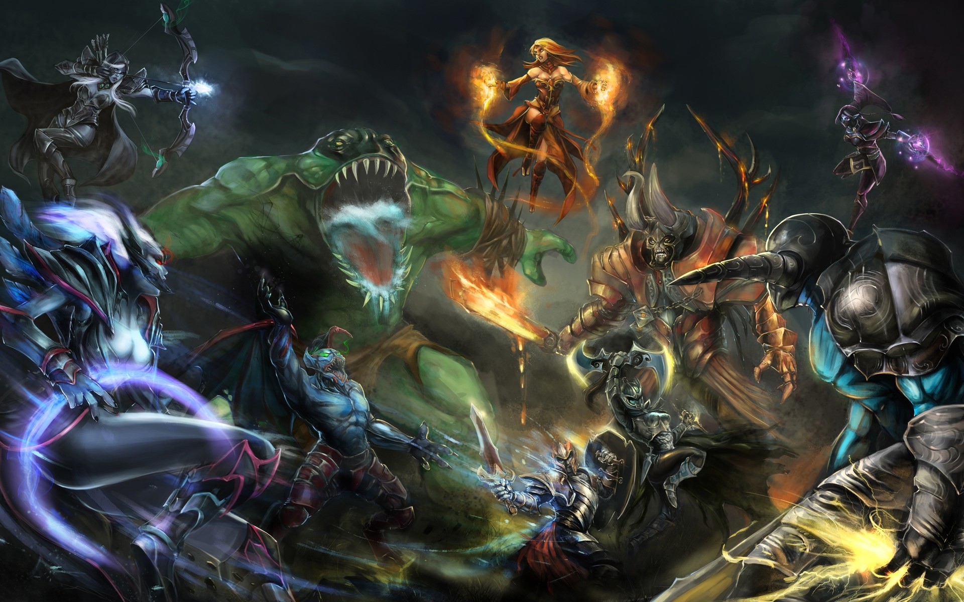 other games art festival flame abstract fantasy dota heroes battle